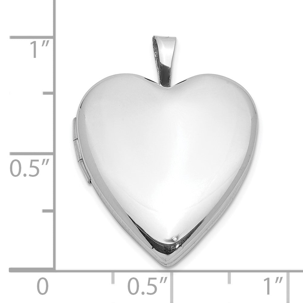 Sterling Silver Rhodium-plated Polished 20mm Heart Ash Holder Locket QLS1115--2