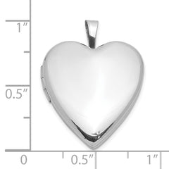 Sterling Silver Rhodium-plated Polished 20mm Heart Ash Holder Locket QLS1115--2
