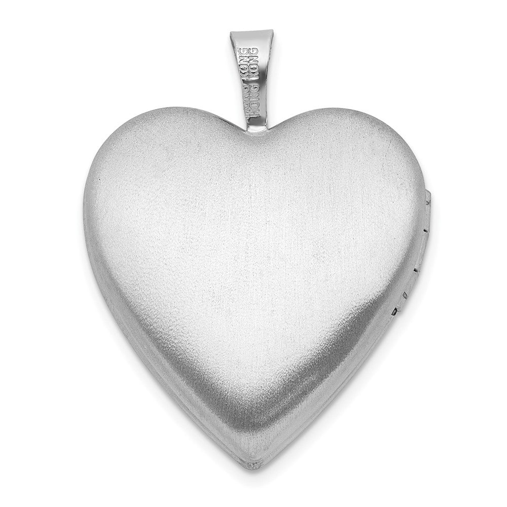 Sterling Silver Rh-plate Polish/Satin Epoxy 20mm I Love You Rose Locket QLS1119