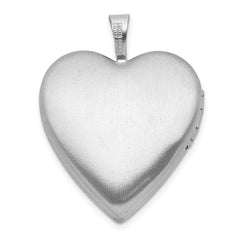Sterling Silver Rh-plate Polish/Satin Epoxy 20mm I Love You Rose Locket QLS1119