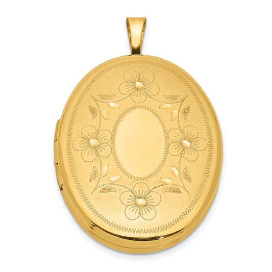 1/20 Gold Filled 26mm Floral Oval Locket QLS111