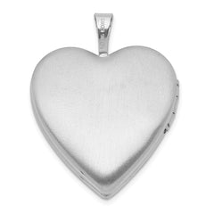 Sterling Silver Rhodium-plated Epoxy 20mm Floral Mom Heart Locket QLS1123
