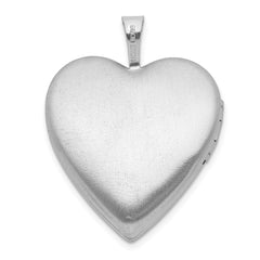 Sterling Silver RH-plate Polished/Satin Epoxy 20mm Butterfly Heart Locket QLS1125