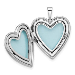 Sterling Silver RH-plate Polished/Satin Epoxy 20mm Butterfly Heart Locket QLS1125