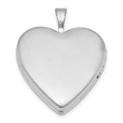 Sterling Silver Rhodium-plated MY ANGEL Angel Wings 20mm Heart Locket QLS1129