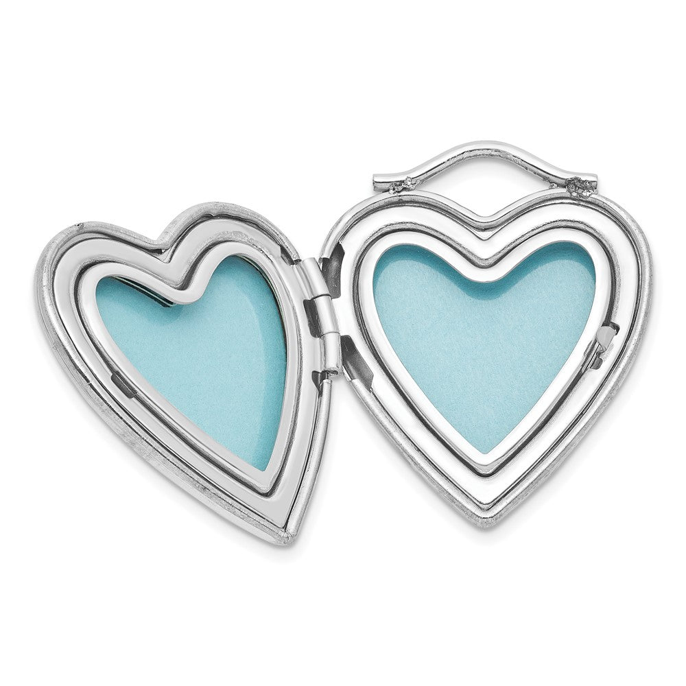 Sterling Silver RH-pl ALWAYS IN MY HEART FOREVER.. 20mm Heart Locket QLS1132