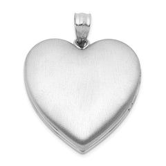 Sterling Silver Rh-plated Filigree Always In My Heart 24mm Heart Locket QLS1134