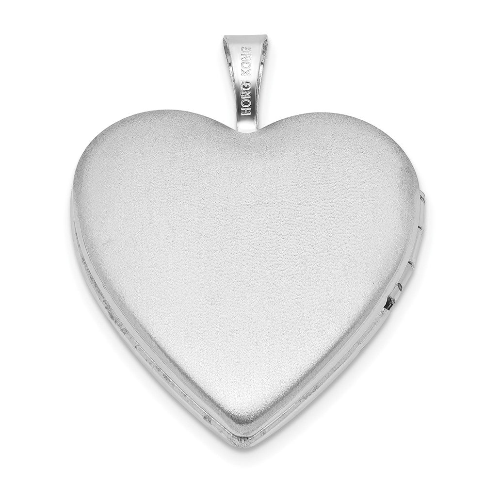 Sterling Silver RH-pl I LOVE YOU TO THE MOON AND.. 20mm Heart Locket QLS1135