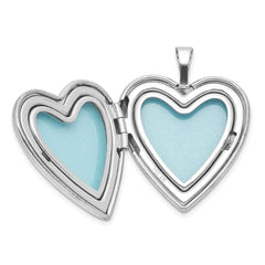 Sterling Silver RH-pl I LOVE YOU TO THE MOON AND.. 20mm Heart Locket QLS1135