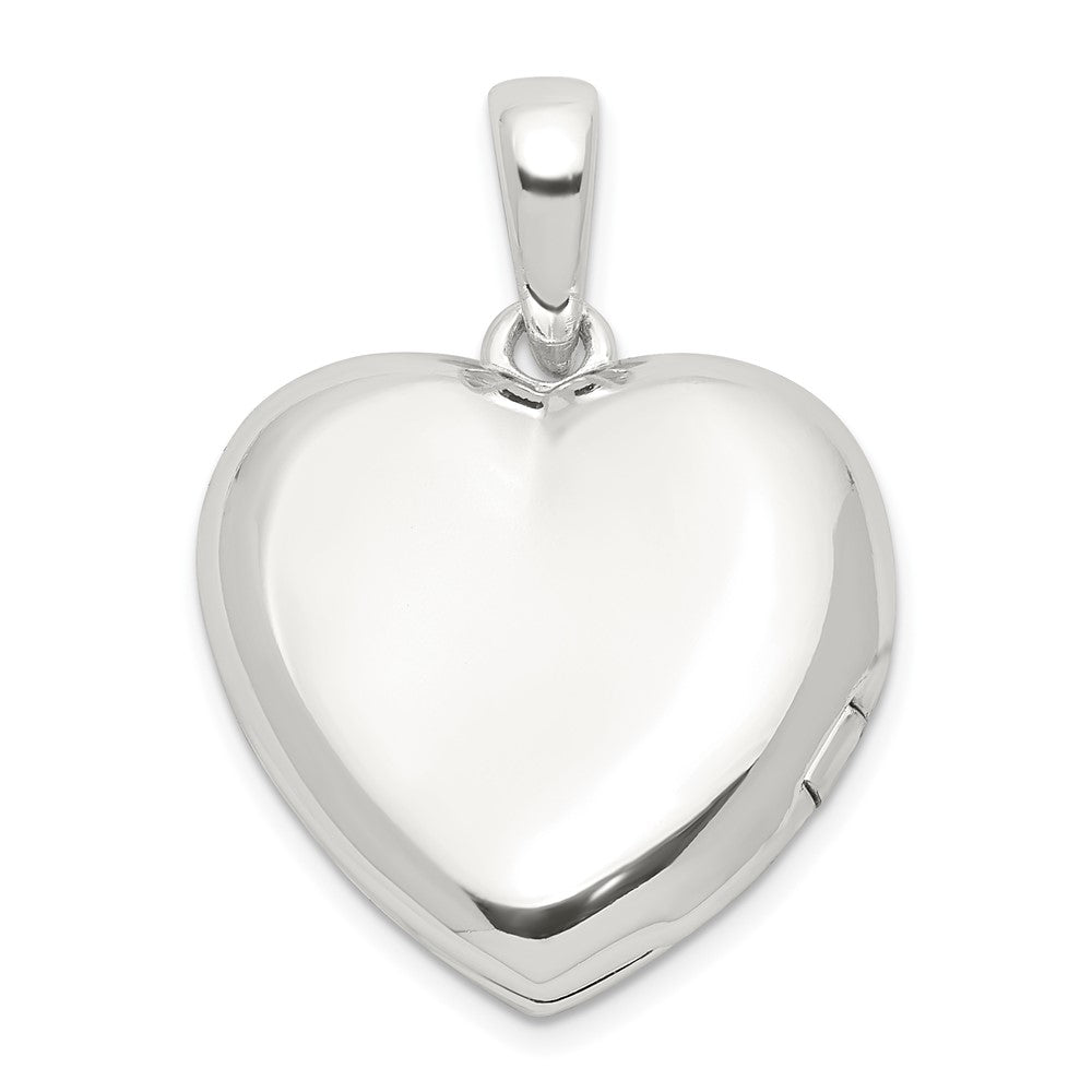 Sterling Silver E-coated CZ 19mm Heart Locket QLS1136