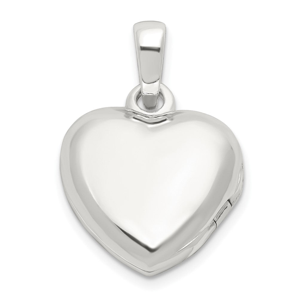 Sterling Silver E-coated CZ 13mm Heart Locket QLS1137