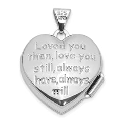 SS Rhod-plated Heart Border 18mm Love you Reversible Heart Locket QLS1142