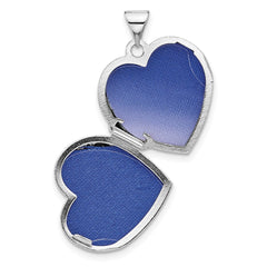 SS Rhod-plated Heart Border 18mm Love you Reversible Heart Locket QLS1142