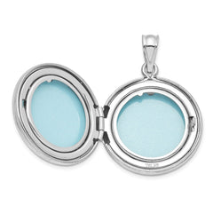 Sterling Silver Rhodium-plated Celtic Knots 20mm Round Locket QLS1177