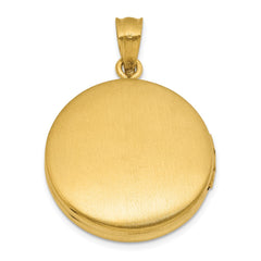 Sterling Silver Gold-plated Polished Front/Brushed Back Celtic Trinity 20mm Round Locket QLS1177GP