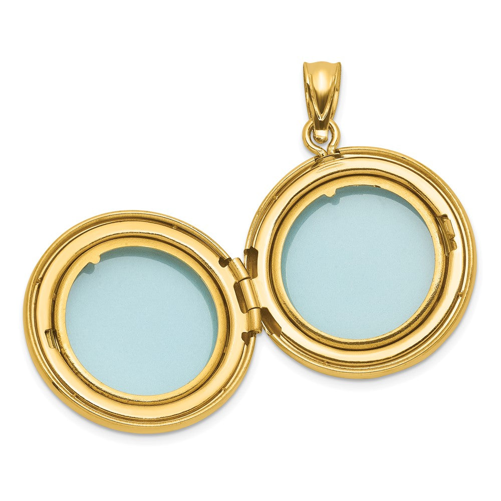 Sterling Silver Gold-plated Polished Front/Brushed Back Celtic Trinity 20mm Round Locket QLS1177GP