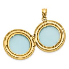 Sterling Silver Gold-plated Polished Front/Brushed Back Celtic Trinity 20mm Round Locket QLS1177GP