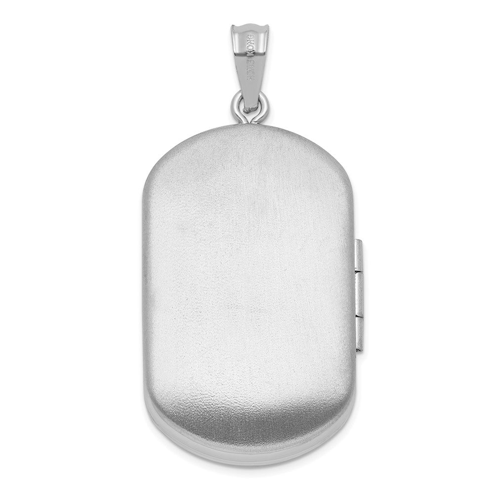 Sterling Silver Rhodium-plated Tree of Life 30x19mm Rectangle Locket QLS1181