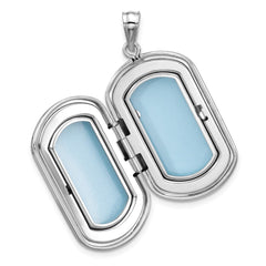 Sterling Silver Rhodium-plated Tree of Life 30x19mm Rectangle Locket QLS1181