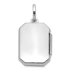 Sterling Silver Rhodium-pltd Polished 20x15mm Curved Rectangle Locket QLS1182