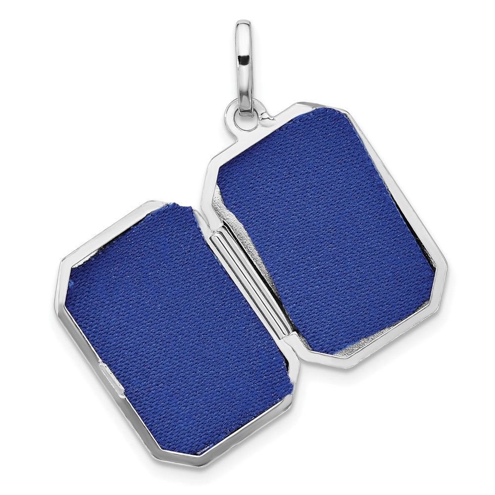 Sterling Silver Rhodium-pltd Polished 20x15mm Curved Rectangle Locket QLS1182