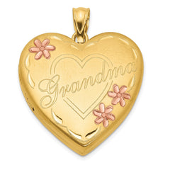 1/20 Gold Filled Grandma 23mm Enameled Family Heart Locket QLS118