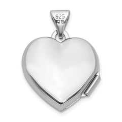 Sterling Silver Rhodium-plated Half Point Diamond Infinity 15mm Heart Locket QLS1195