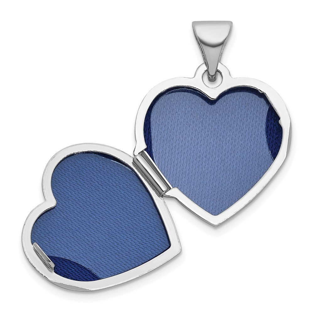 Sterling Silver Rhodium-plated Half Point Diamond Infinity 15mm Heart Locket QLS1195