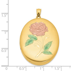 1/20 Gold Filled 34mm Enameled Flower Oval Locket QLS120