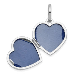 Sterling Silver Rhodium-plated Polished Reversible 15mm Heart Locket QLS1209