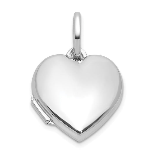 Sterling Silver Rhodium-plated Polished Reversible 15mm Heart Locket QLS1209