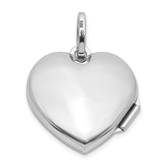 Sterling Silver Rhodium-plated Polished with Beaded Border 18mm Heart Locket QLS1210