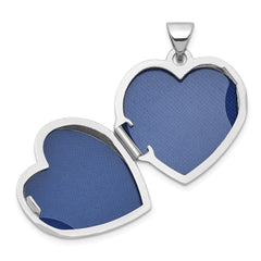 Sterling Silver Rhodium-plated Polished Flowers 18mm Heart Locket QLS1221