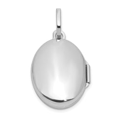 Sterling Silver Rhodium-plated Malachite Cabochon Polished 16.5mm Oval Locket QLS1222