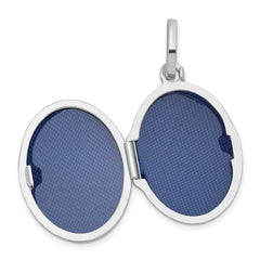 Sterling Silver Rhodium-plated Malachite Cabochon Polished 16.5mm Oval Locket QLS1222