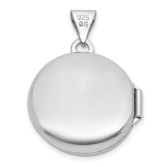 Sterling Silver Rhodium-plated Polished 16mm Celtic Knot Design Round Locket QLS1247