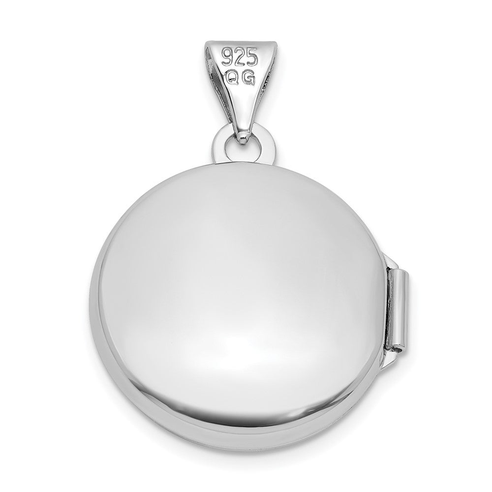 Sterling Silver Rhodium-plated Polished Tree Of Life 16mm Round Locket QLS1248