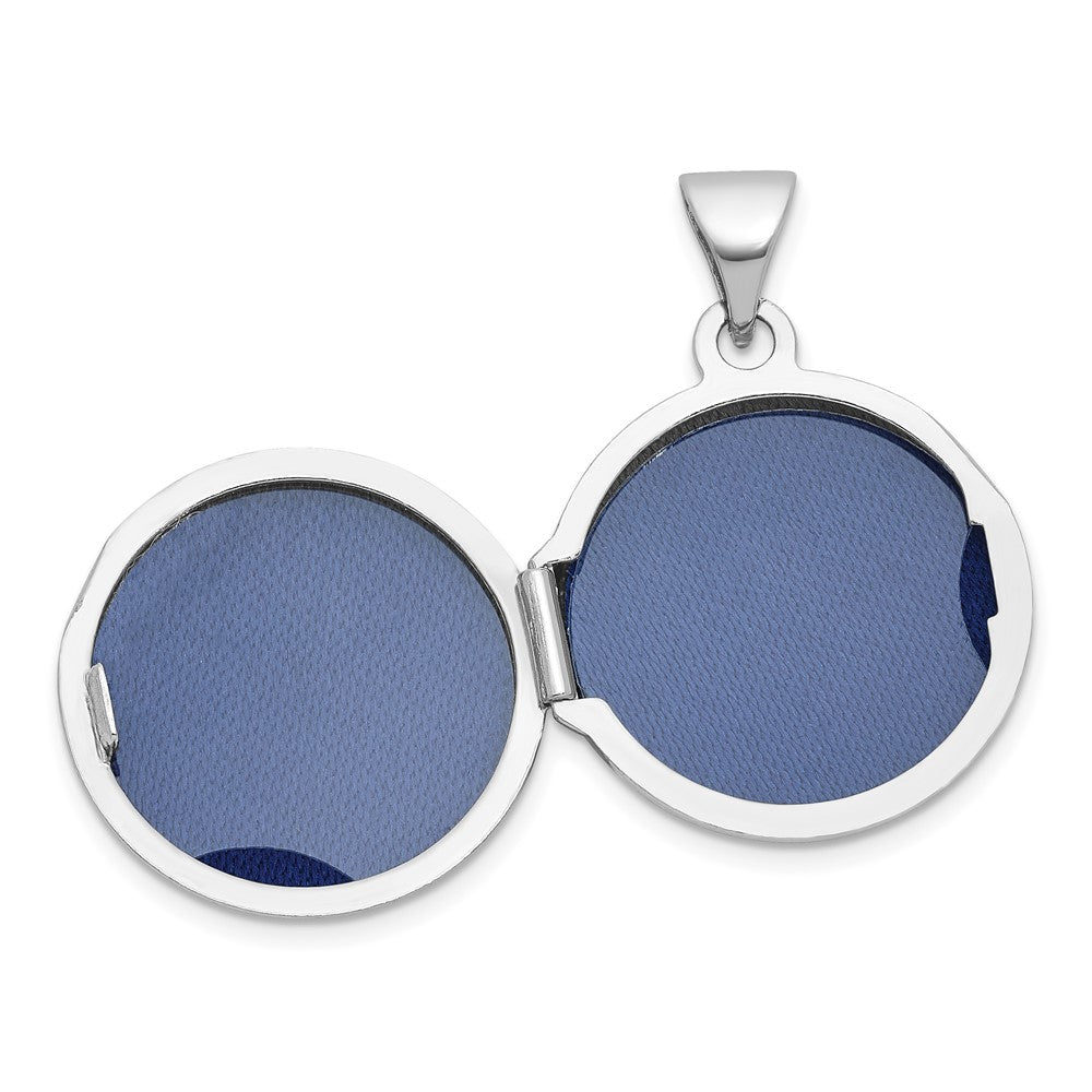 Sterling Silver Rhodium-plated Polished Tree Of Life 16mm Round Locket QLS1248