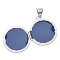 Sterling Silver Rhodium-plated Saint Christopher Protect Us 16mm Round Locket QLS1249