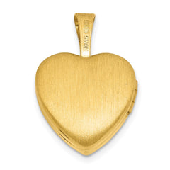 Sterling Silver Gold-plated Polished Front/Brushed Back Stars 12mm Heart Locket QLS1258GP