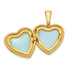 Sterling Silver Gold-plated Polished Front/Brushed Back Stars 12mm Heart Locket QLS1258GP