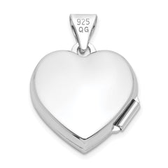 Sterling Silver Rhodium-plated Scroll Border Heart Locket QLS31