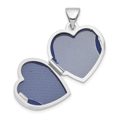 Sterling Silver Rhodium-plated Scroll Border Heart Locket QLS31