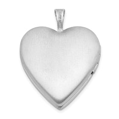 Sterling Silver Rhod-plated 20mm Satin/Polished D/C Butterfly Heart Locket QLS394