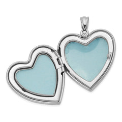 Sterling Silver Rhodium-plated 24mm Scrolled Heart Family Locket QLS402