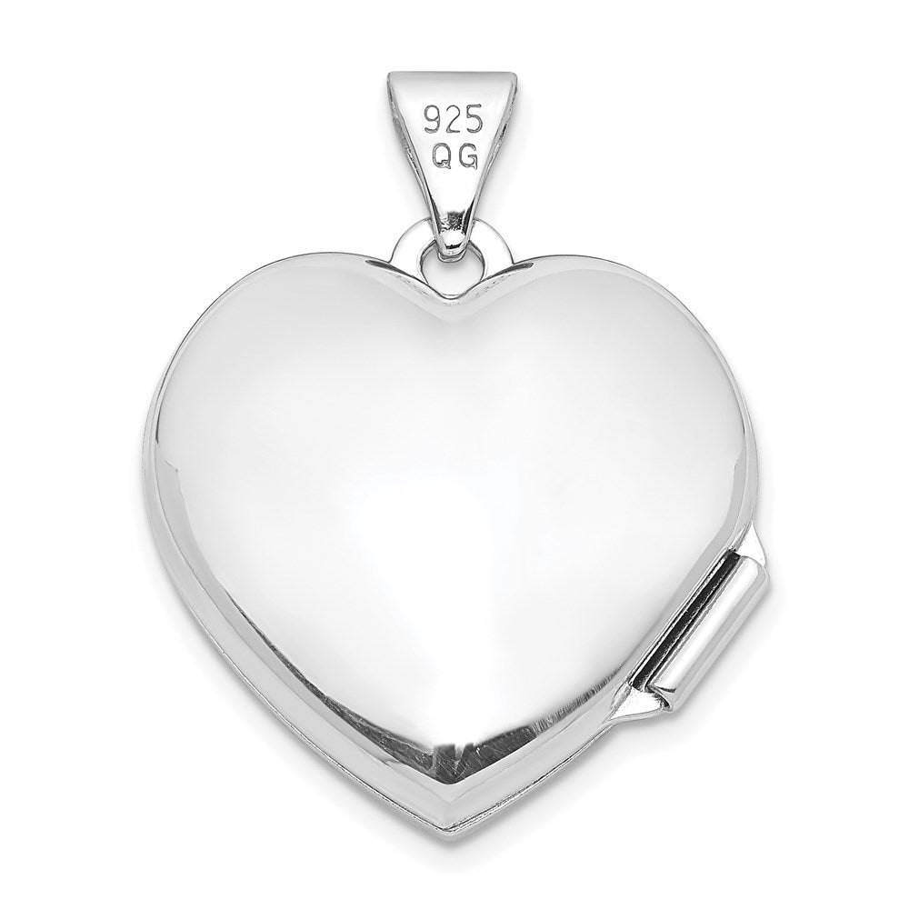 Sterling Silver Rhodium-plated Heart Locket QLS42
