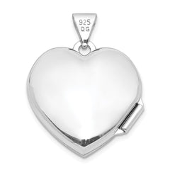 Sterling Silver Rhodium-plated Heart Locket QLS42