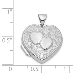 Sterling Silver Rhodium-plated Heart Locket QLS42