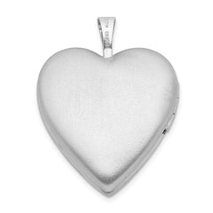 Sterling Silver Rhod-plated Polished/Satin 20mm Forever in my Heart Locket QLS421