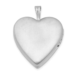 Sterling Silver Rhodium-plated 20mm D/C Heart Locket QLS427